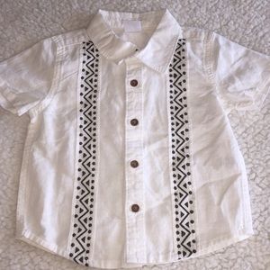Baby boy linen and cotton button down shirt